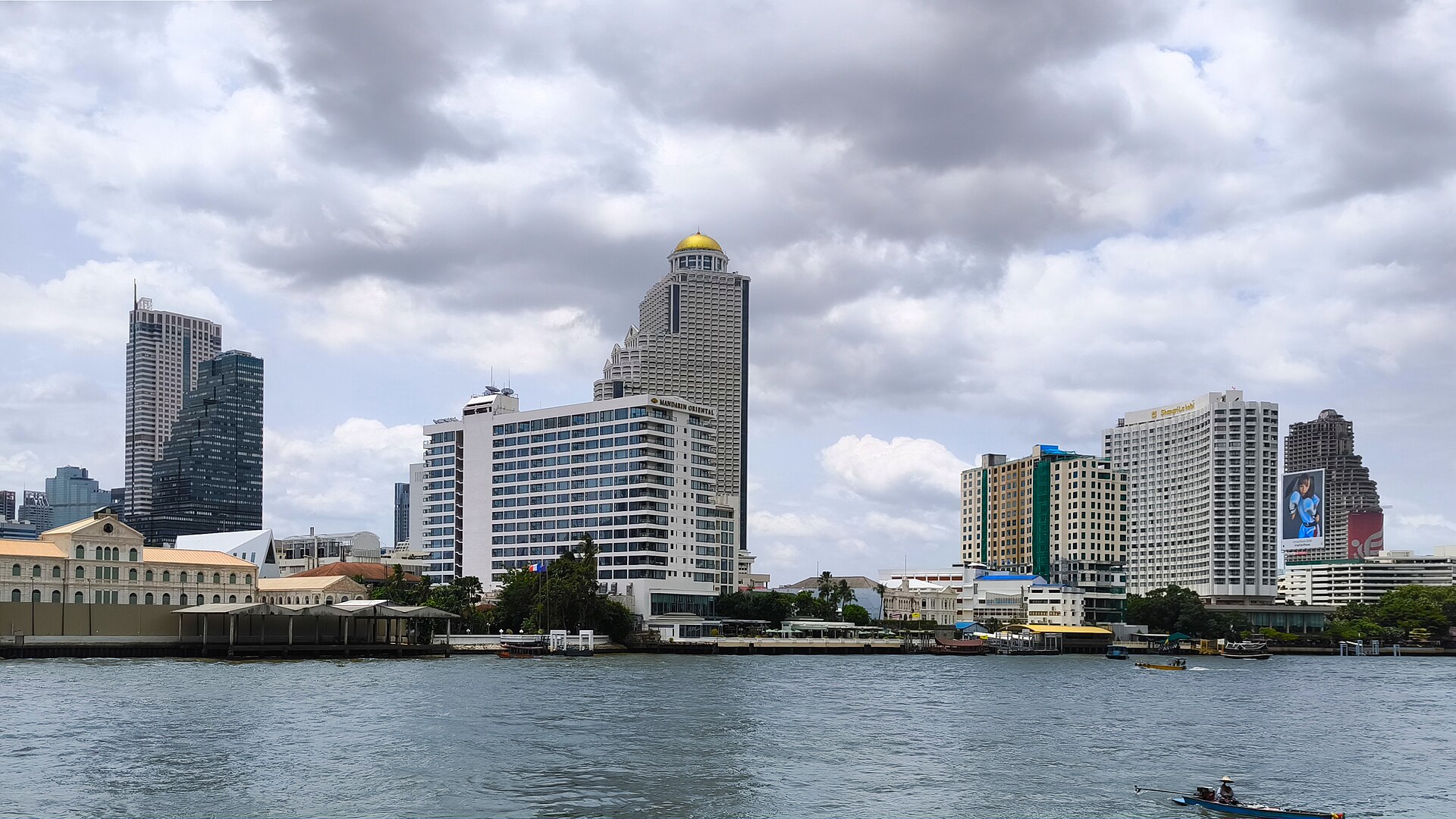 Bangkok skyline river